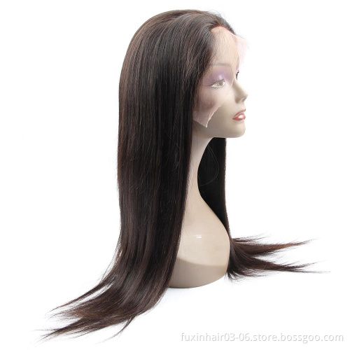 Queena Stock 10-24inch 100% Virgin Unprocessed Brazilian Hair Natural Color Body Wave Front Full Lace Wigs with Baby Hair